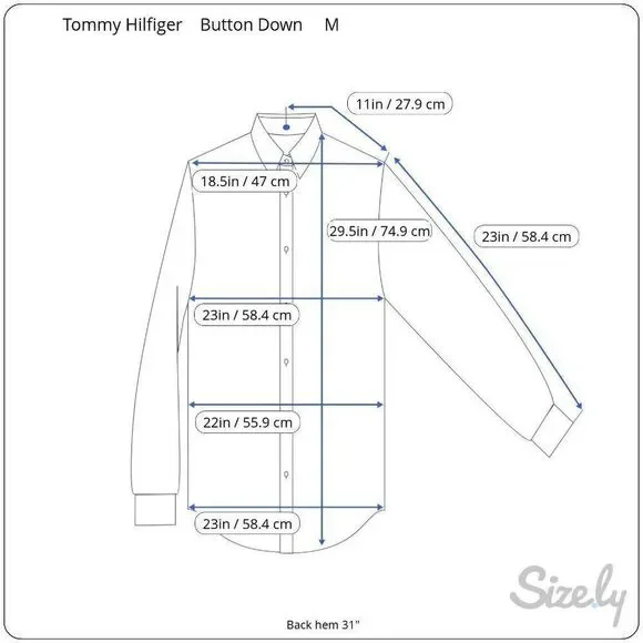 Tommy Hilfiger Button Down Shirt Long Sleeve Orange Blue Check Men's Size M - Picture 11 of 11